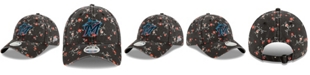 New Era Women's Black Miami Marlins Team Blossom 9Twenty Adjustable Hat